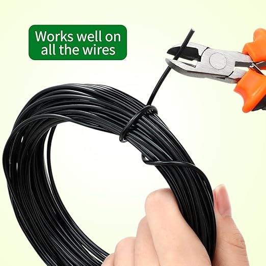 Mudder 5 Roll Aluminum Bonsai Training Wire Tree 160 Feet Total with Bonsai Wire Cutter Anodized Training for Holding Branches Small Trunks(1/1.5/2.0/2.5/3mm,Black)