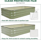 4 in 1Galvanized Raised Garden Bed - 5x3x1ft Modular Garden Planter Bed Outdoor | Steel Raised Bed Kit with Bracing Rods, Gloves for Gardening Vegetables Fruits and Flowers (Green)