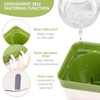 OurWarm 3 Pack Self Watering Herb Planter Set for Windowsill, 10.5In Indoor Herb Garden Planters with Water Level Indicator, Dual Layer Easy Care Pot for Basil, Flowers, Vegetables & Succulent
