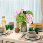 Leftover 21" Green Hydrangea Artificial Flowers,3 Pcs Real Touch Hydrangea Flowers with Butterflies for Centerpiece Table Decorations,Floral Arrangements for Coffee Table Decor,Living Room Decor