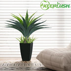 Artificial Spiked Agave Plant 2.5ft, 30 Inch Tall Fake Aloe Vera Plants in Black Pot, Fake Floor Plant Indoor Outdoor for Front Porch Patio Home Office Door Step Decor 1PCS