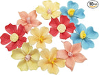 BTMIEY 10 PCS 3D Flower Ceramic Tiles,1.6" Handmade Procelain Ceramic Flowers for Artwork,Fish Tank,Vases,Living Room, Dining Table,Office, Home Floral Decor (Single-Flowered Mix Color)
