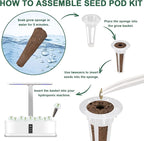 Gourmet Herb & Salad Seed Pod Kit, 8 Pod (Include Seed Basil/Mint/Thyme/Romaine/Butter Head/Red&Green Leaf) Lettuce Seed Pod Kit Compatible with All Hydroponics