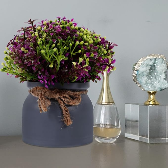 STOBAZA Artificial Flower Bonsai Decoration Realistic Faux Potted Orchid Plant for Home Greenery for Shelf Table Desk Decor Lotus Color