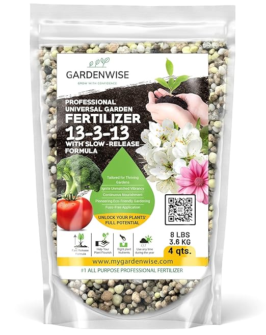 Gardenwise Professional Universal Garden Fertilizer 13-3-13 with Slow-Release Formula (4 QUARTS)