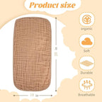 MIGIOL Baby Burp Cloths 100% Cotton Newborn Muslin Burp Cloths 10x20 inches Baby Essentials (6, White & Coffee)
