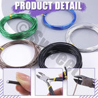 Swpeet 6Pcs 5 Sizes 0.8/1/ 1.5/2/ 3 mm Bonsai Training Wire 82 Feet Total with Wire Cutter, Aluminum Wire Bonsai Tool Kit, Bonsai Accessories for Bonsai Trees Indoor Garden DIY Tools