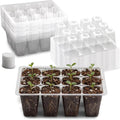 RooTrimmer 40 Pack Reusable 12-Cell Clear Seed Starter Trays - Extra Large Drainage Holes, Easy to Repotted, Clear Transparent Tray for Root Observation, Seed Starting, Fits 1020 Flats and TD377 Trays