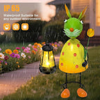 Solar Garden Rabbit Statues with Solar Lights Easter Decor Outdoor Rabbit Figurine Bunny Decor for Home Patio Lawn Yard,Birthday House Warming Gifts for Women, Mom, Grandma