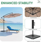 NEWBULIG 10FT Patio Umbrella, Offset Cantilever Outdoor Patio Table Umbrella, UV Protection, Fade Resistant Fabric, Easy Tilt Adjustment for Pool, Deck, Garden, Backyard