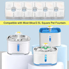 Cat Water Fountain Filters, 12 Pack Replacement Filter Fit for Top Square 84oz/2.5L Cat Pet Fountain, 3 Filtration System