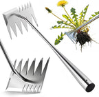 LOOHOI Upgraded Weed Puller Tool, 4-Tooth Stainless Steel Manual Weeder, Garden Weed Remover Tool for Vegetable Gardening Backyard Farm Planting & Weeding