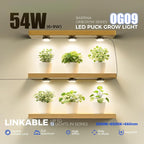 Barrina Orbgrow OG09 Puck Grow Light with Timer, 660nm Red LEDs, 54W(6 x 9W, 810 Watt Equiv), Full Spectrum Plant Light for Indoor Plants, Magnetic & Linkable, 5 Levels Dimmable, 6 Packs, Black