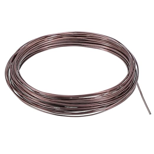PATIKIL 1mm Bonsai Training Wire, 1 Roll Floral Wire Stems Anodized Aluminum Tree Wire 32.8 Feet Total for Gardening Branch Fixing, Brown