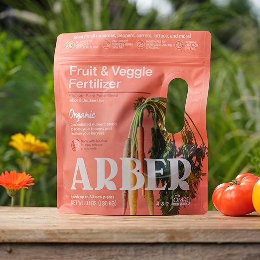 Organic Fruit & Vegetable Granular Fertilizer 4-Pack, 4 lb - Nutrient-Dense Plant Food - Builds Soil Health, Strengthens Roots, Improves Moisture Retention - Safe for Organic Gardening & Pollinators