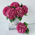 ZYTUYO 5 Pcs Magenta Silk Hydrangeas Artificial Flower Boho Dried Touch 20'' Faux Hydrangeas for Fall Home Decor Kitchen Living Room Porch Wreath Xmas Wedding Flower Arrangement