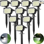 Tadyreal Solar Spot Lights Outdoor 10 Pack, [46 LED/3 Modes] Solar Landscape Spotlights Waterproof, 2-in-1 Auto On/Off Solar Powered Lights for Outside Yard Garden Wall Pathway(Cool White)
