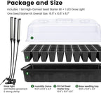 SOLIGT 60 Cell Seed Starter Trays with Grow Light, Seed Starter Kit with 4.3“ Higher Humidity Domes, Full Spectrum Seedling Light with 8/12/18H Timer for Seed Starting, Seedling Growing
