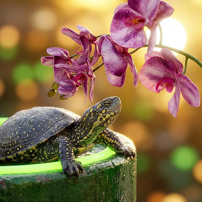 Chuangdi 2 Pcs Artificial Phalaenopsis with Suction Cups Terrarium Plant Decoration Reptile Habitat Plant Decor for Hermit Crab Lizards Geckos Snake(Jelly Purple,Lilac Purple,Fresh)