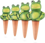 4-Pack Frog Plant Watering Globes Decorative Self Watering Spikes Planter Insert Terracotta Plant Watering Devices Automatic Plant Waterer for Indoor Outdoor Plants