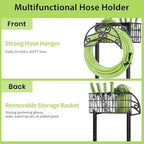 TomCare Garden Hose Holder Upgraded Water Hose Holder Heavy Duty 4 Spikes Hose Hanger Holds 160 Feet Hoses Stable Freestanding Hose Storage Organizer for Outside Yard