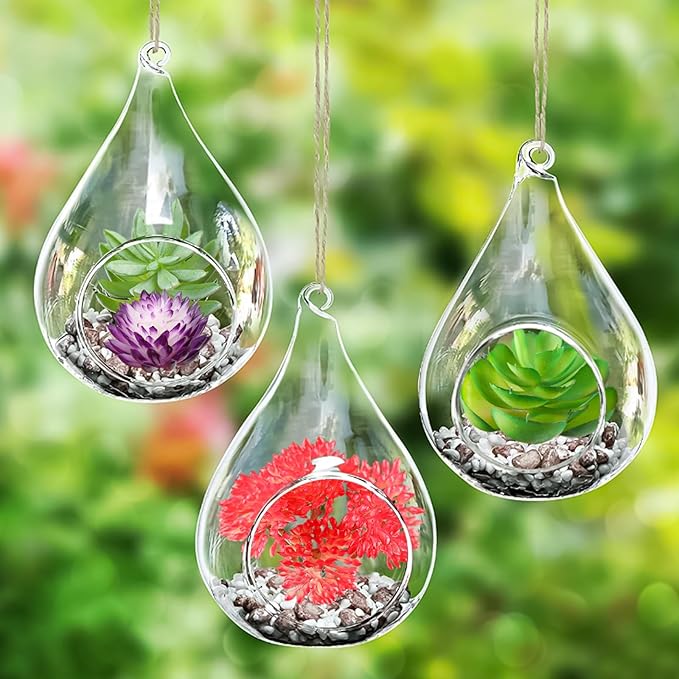 QUOZUO Artificial Succulent Plants, 6pcs Mini Fake Succulents Plants for DIY Crafting Home Wall Office Decoration (excluding pots)