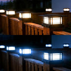 Dynaming 4x4 Solar Post Cap Lights Outdoor with 2 Color Modes, Fence Post Solar Lights Black Shell Fit for Vinyl/Wooden Posts, High Brightness SMD LED Lighting Decor for Garden Deck Patio, 12 Pack