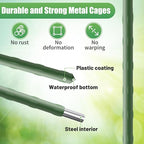 3 Sets Tomato Cages with 10-Gallon Sturdy Grow Bags, 48.5" Planter Support Trellis Pots Kit for Garden, Flowers Vegetable Cages for Cucumbers Eggplants Vertical Climbing Plants Vines