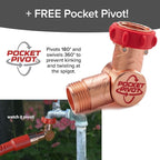 Pocket Hose 50 FT Copper Head Expandable Garden Hose with Pocket Pivot, No Tangles, AS SEEN ON TV, 360° Swivel, Tri-Tex Tubing, Force Field Jacket, Lead-Free, No-Kink, Anti-Burst w/APT