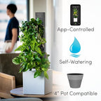 Tevatower Mini Smart Self-Watering Indoor Garden System - 3-Tier 4-Inch Planter Pot for Herbs, Flowers and Indoor Plants, Compact Smart Planter for Home Kitchen Office - Slate Grey
