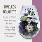 Fiora Flower Elegant Orchid Arrangement in Glass Vase | Preserved Real Orchids Lasting 5 Years | Ideal for Home Decor or Romantic Gift