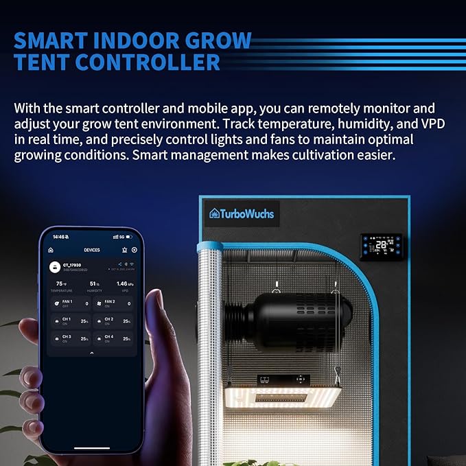 Grow Tent Kit Complete System 4x2 ft, 240W Dimmable LED Grow Light with LM301H EVO & Timer, 1680D Mylar Tent, 4 Inch Smart Ventilation System with Carbon Filter & Clip Fan