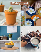 vensovo 12 Pcs Cork Plant Coasters & Saucers 4/6/8 Inch – Absorbent Round Mats for Indoor Flower Pots, Planters, Houseplants, Surface Protector for Table & Floor
