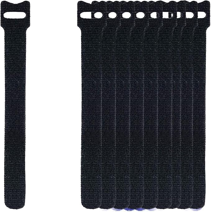 California JOS 60 PCS 6 Inches Reusable Cable Ties, Adjustable Cord Straps, Cable Organizer, Cord Wrap and Hook Loop Cords Management - Black