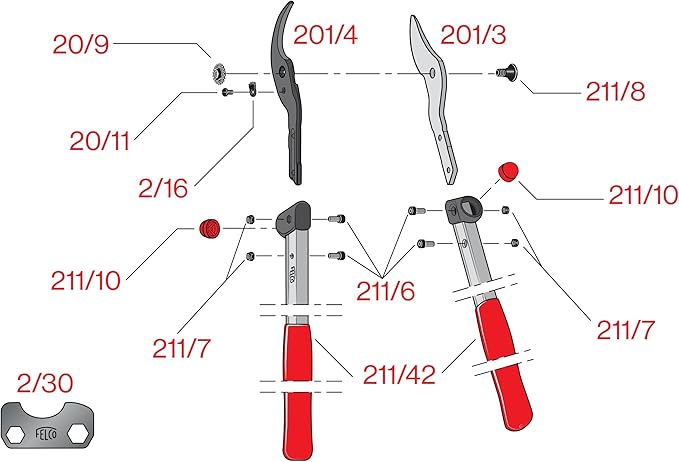 FELCO F201-40 Swiss Made Loppers for Gardening – 16" Lightweight Precision Loppers for Tree Trimming | Tree Branch Cutters | Tree Trimmer Tool with Carbon Steel Blade | I-Beam Handles | Vineyard Blade