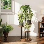 Bamworld Plant Tables Indoor Corner Plant Stand Tall Metal Wood Plant Shelf Outdoor Indoor Plant Table Rack 5 Tier Tier Plant Stand Garden Accessories for Living Room Balcony Patio