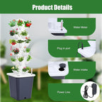 Vertical Hydroponics Garden Tower, 30-Plant Hydroponic Growing System with 10L Tank, 6 Layers Vertical Planter Towe Hydroponic Tower Garden, Automatic Watering for Home Indoor Gardening System Black