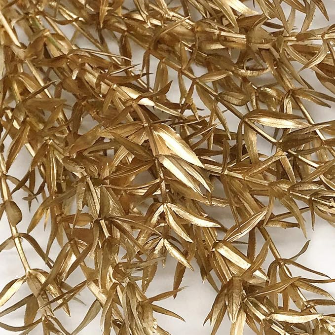 Artificial Plants for Christmas Decor, PASYOU Plastic Grass Fake Shrubs Simulation Sharp Leaves Indoor Outdoor Home Garden Planter Filler Party Hotel Verandah Wedding Faux DIY Decoration - Gold 4 Pack