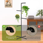 Hanging Plant Stand, Plant Hanger Indoor, Corner Hanging Plant Stand, Black Metal Holder for Bedroom, Living Room, Garden, Balcony (large)