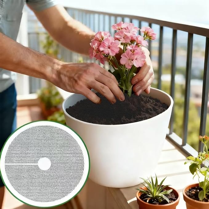4 Pcs 11.8 Inch Plant Pot Grids, Indoor Plant Pot Soil Guard for Outdoor Garden Plant Protection, Cuttable Plant Pot Soil Covers Protectors from Animals
