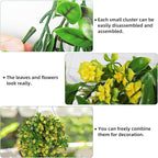 RECUTMS Hanging Plants Fake Vines Fake Hanging Plants Outdoor Greenery Faux Greenery 2Pcs Artificial Hanging Flower for Outdoors Hanging Basket Plastic Home Garden Wedding Party Decorations(Yellow)