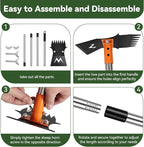 Garden Hoe & Weed Puller Tool with Long Handle, 60 Inch,Manual Weed Remover Tool, 3-in-1 Weed Rake & Grabber & Pruning Shears, Dandelion Gardenia Heavy Duty Uprooting Tool for Yard, Lawn and Garden