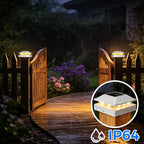Peasur 4x4 Post Solar Lights 16 Pack, 2 Modes 16 LED Solar Post Cap Light Waterproof, Black Deck Fence Post Solar Lights Powered Outdoor, Fit 4x4 Wood/Vinyl Posts for Porch Patio