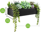 Winlyn 15" Artificial Succulents Arrangement Faux Succulents in Rectangular Black Wooden Planter Box Faux Potted Succulents Plant Garden for Gifts Home Table Centerpiece Mantel Greenery Décor
