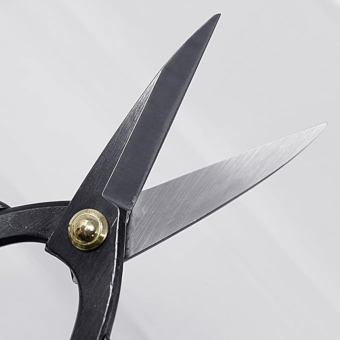 KAKURI Bonsai Scissors Made in Japan 7", Japanese Carbon Steel Blade, Traditional Bonsai Shears for Pruning and Trimming