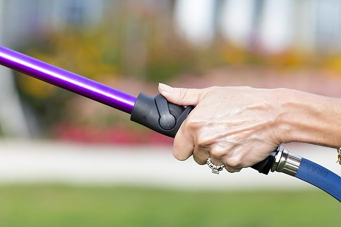 Dramm RainSelect Rain Wand – 30 Inch Aluminum Watering Wand with 9-Pattern Adjustable Spray Head & One Touch Thumb Control Valve – Garden Hose Wand for Flowers, Plants & Hanging Baskets – Red