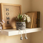 Creative Artificialplant Succulents in Cement Pots with Hanging Leg, Potted Mini Fake Plants Kitchen Shelves Decor, Bathroom Shelf Small Plants Decor, Faux Succulents for Office Wall Shelf Decorations