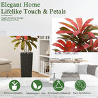Artificial Dracaena Tree：7FT Faux Silk Tropical Yucca Floor Trees Realistic Fake Green Plant with Natural Wood Trunk & Lifelike Leaves for Home Office Decor Indoor & Outdoor (7FT,1-Pack,Black)