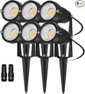 REEGOLD Low Voltage Landscape Lights Outdoor: 7W 700LM LED Landscape Lighting with Connectors for Tree Garden Yard Pathway | 12V 24V Warm White 2700K Spotlights | IP65 Waterproof | 6 Pack