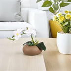 Operitacx Artificial Orchid Potted Plant Simulation Orchid Flower in White Ceramic Pot for Indoor Home Decoration Living Room Table Centerpiece Wedding Party Decoration